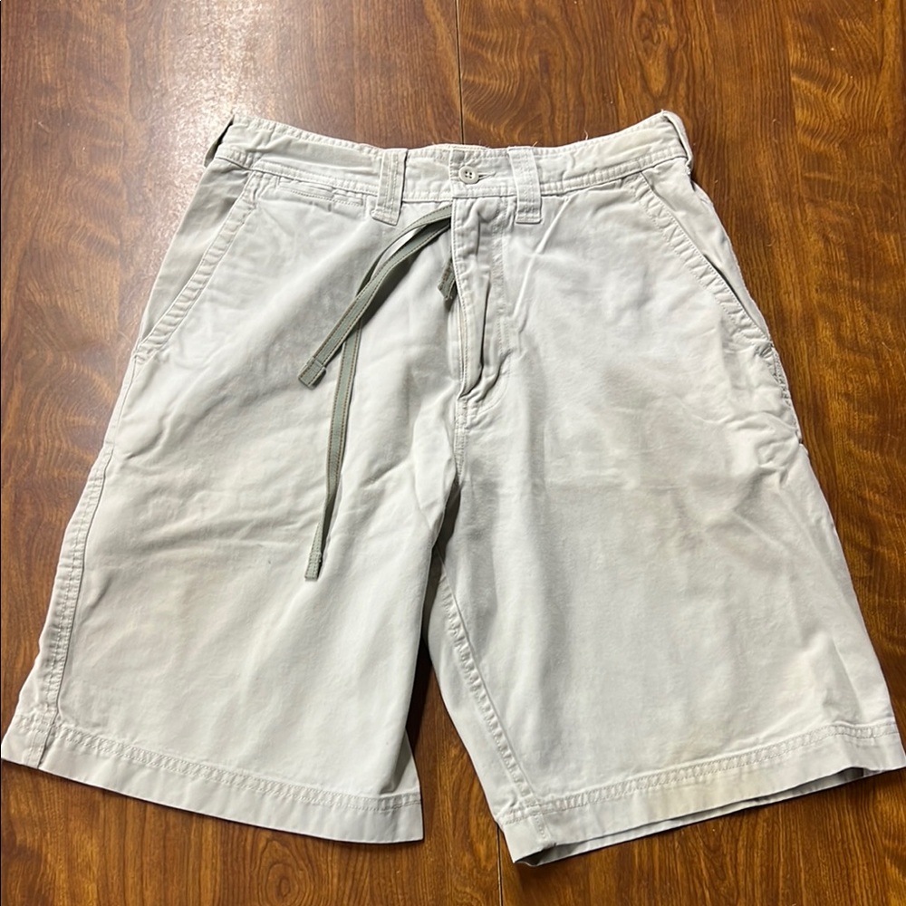 Gray Cargo Shorts with Modern Flat Front